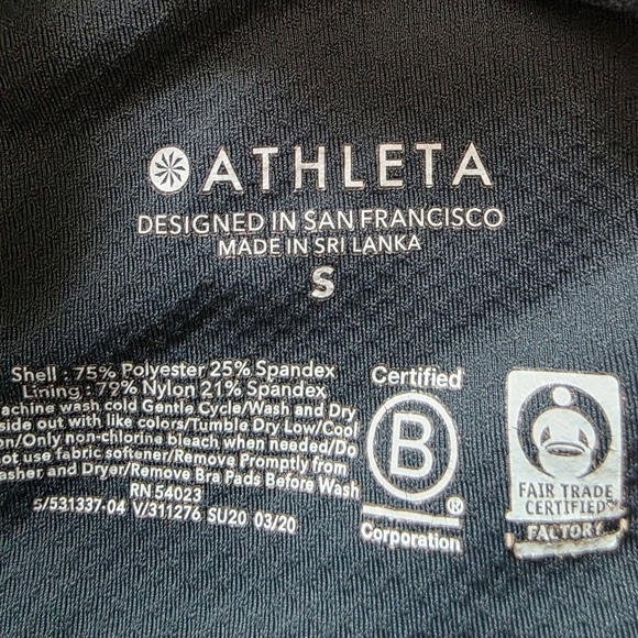 Athleta Exhale Sports Bra, Anthracite Grey Zebra, Size Small - Picture 4 of 5